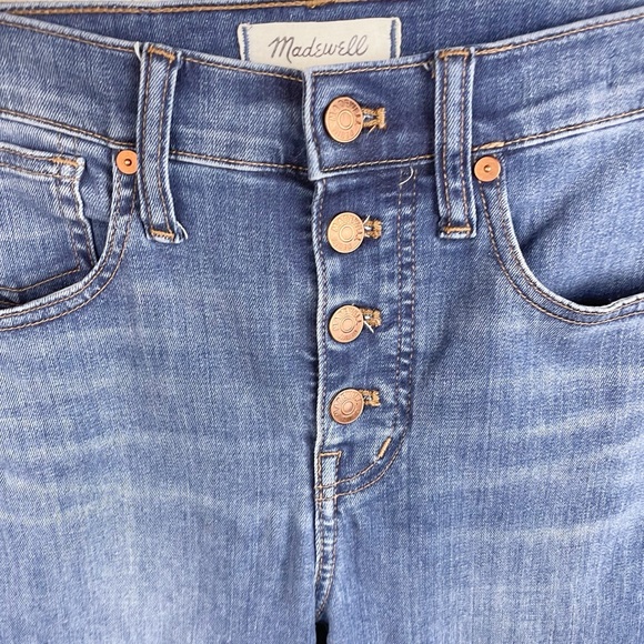 Madewell 10" High Rise Skinny Button Fly Denim Jeans Women's Size 25 - Picture 4 of 8